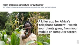 From precision agriculture to ‘EZ Farmer’
IOT brings inclusive access to real-time and predictive water and soil insights
 
