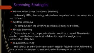 Hts Screening Method High throughput screening | PPTX