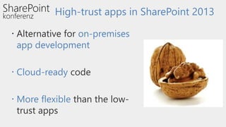 High-Trust Add-Ins SharePoint for On-Premises Development | PPTX