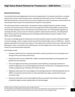 High Value Markets for Freelancers - 2025 (Edition) | PDF