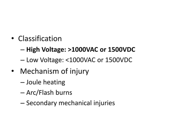 High voltage electrical burns2 | PPTX