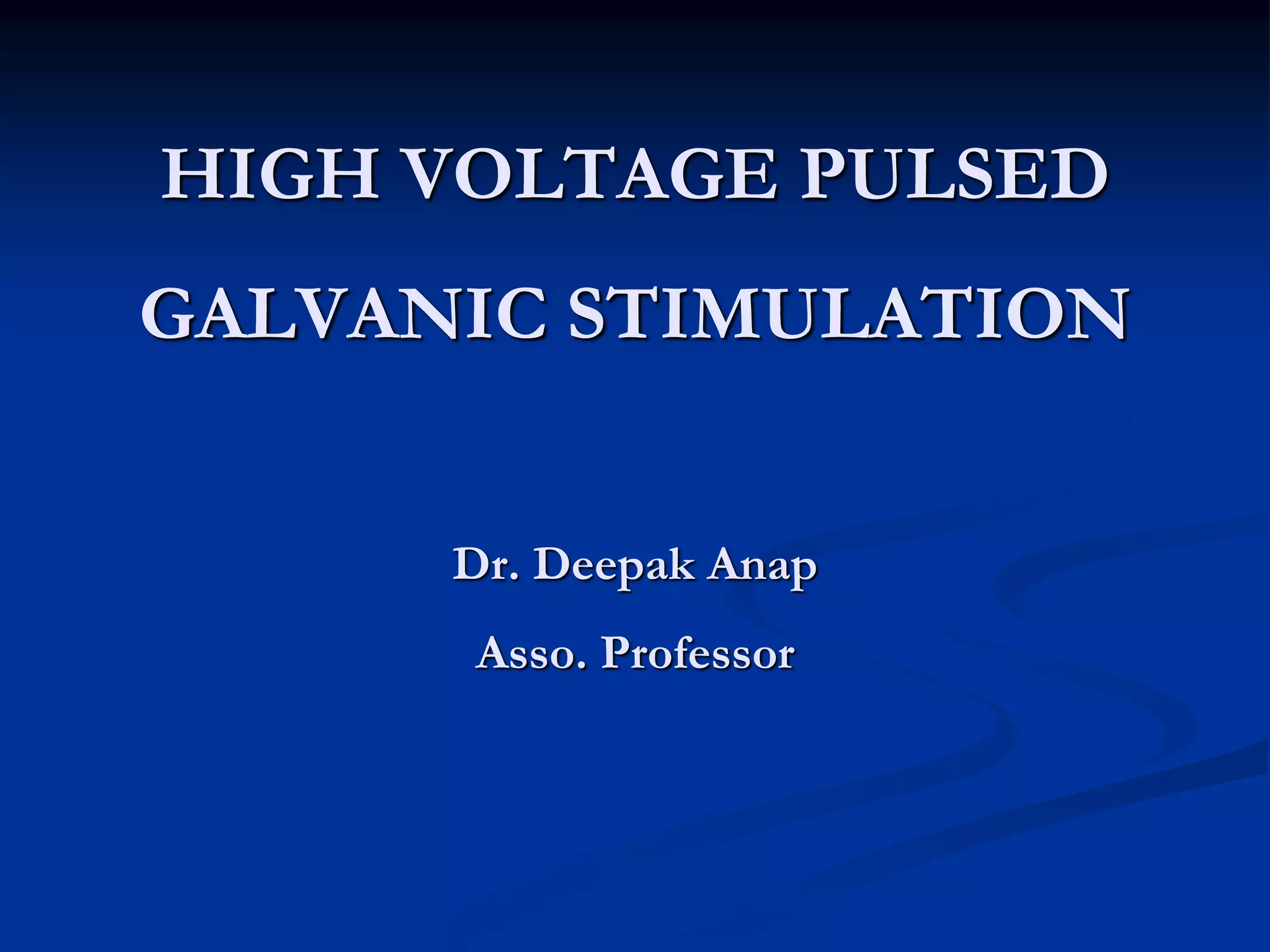 High voltage pulsed galvanic PPT