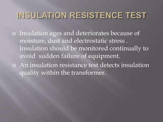 High voltage testing of electrical transformer | PPTX