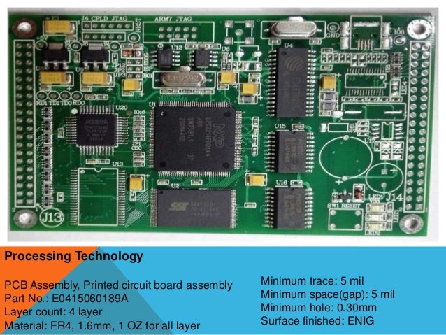 Processing Technology
PCB Assembly, Printed circuit board assembly
Part No.: E0415060189A
Layer count: 4 layer
Material: FR4, 1.6mm, 1 OZ for all layer
Minimum trace: 5 mil
Minimum space(gap): 5 mil
Minimum hole: 0.30mm
Surface finished: ENIG
 