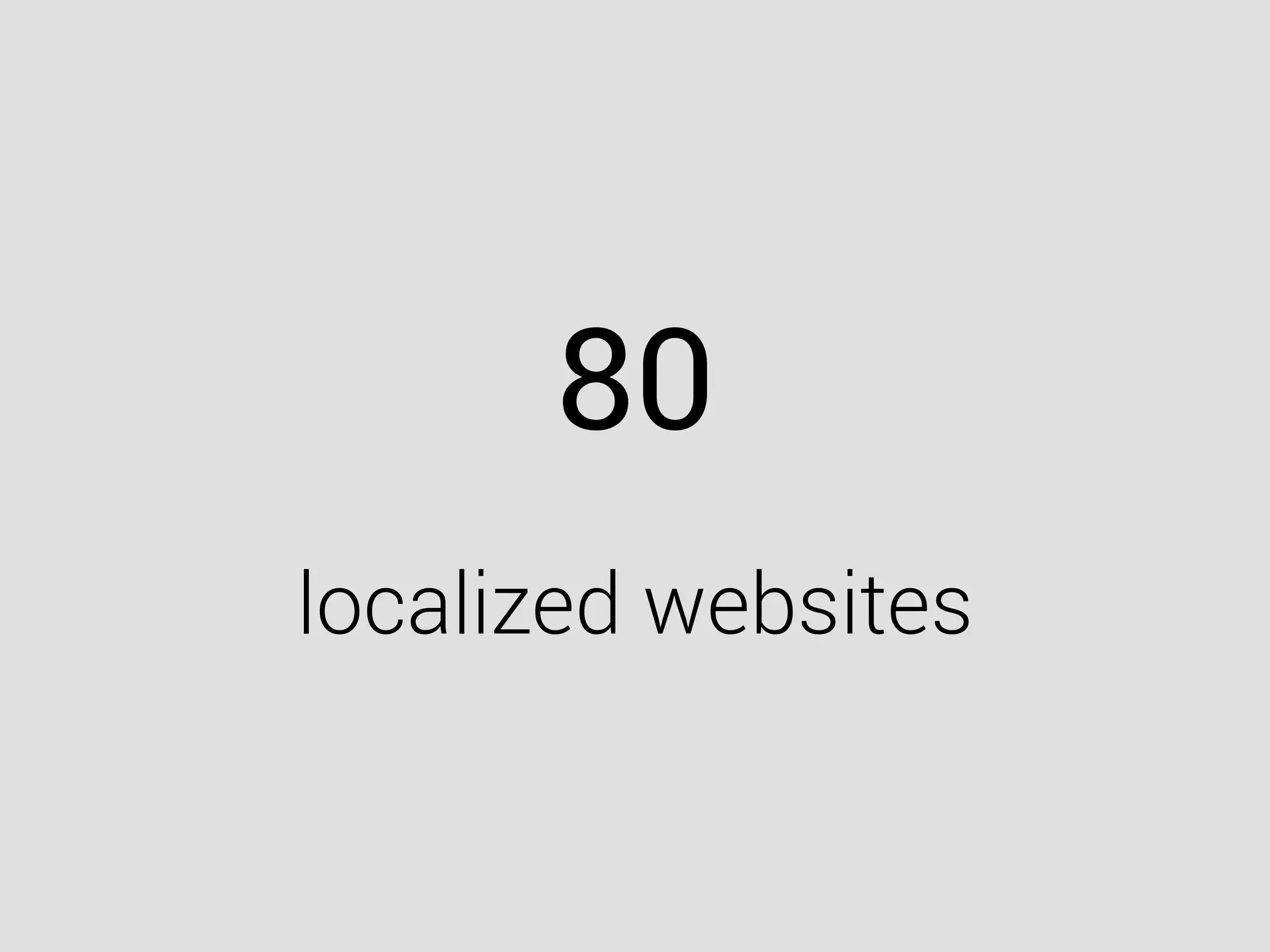 80
localized websites
 
