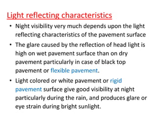 Pavement Reflection Classifications Highway notes (planning, alignment, & geometric design ) | PDF