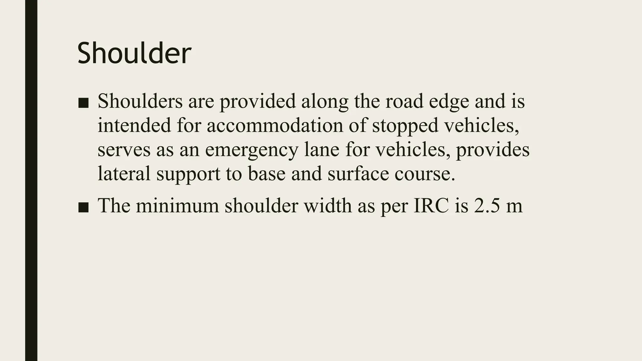 Introduction To Highway Cross Sectional Elements Pptx