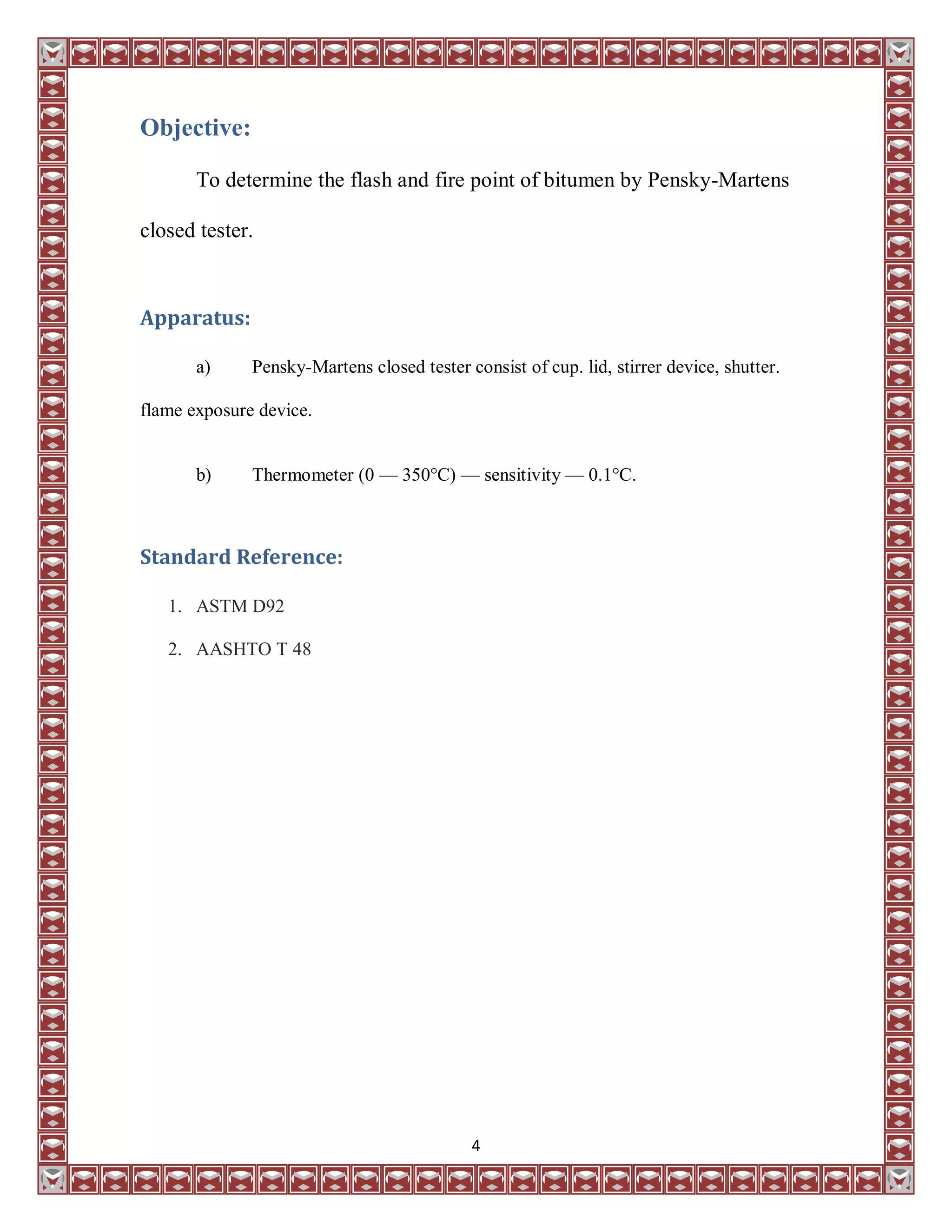 Flash and Fire Point of Bitumen | PDF