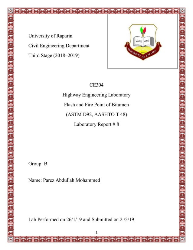 Flash and Fire Point of Bitumen | PDF
