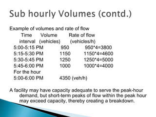 Volume Rate Time Design traffic For Highways | PPT