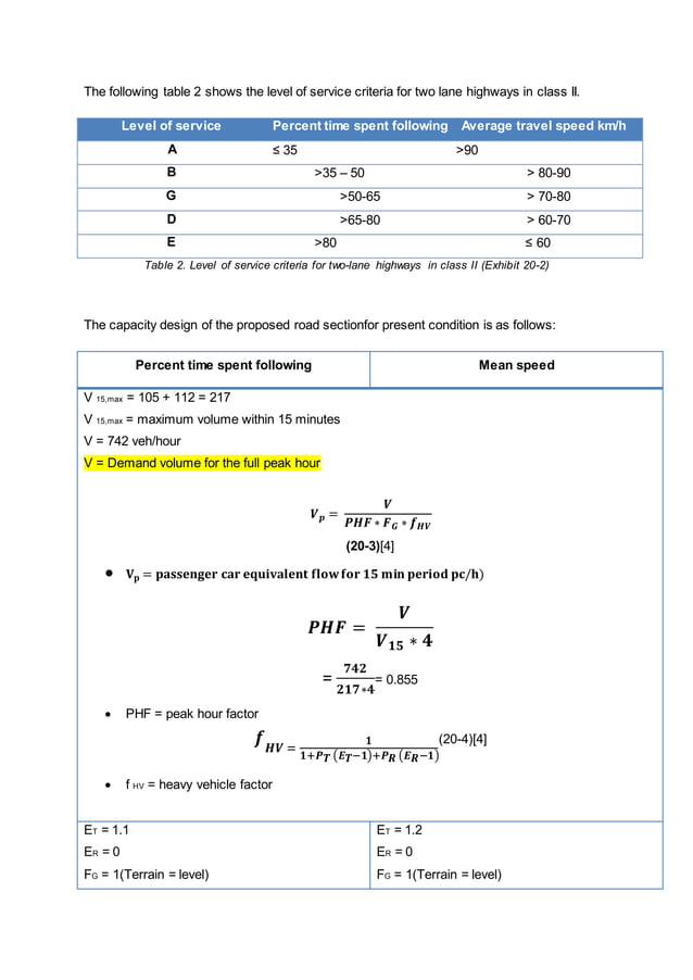Highway designing calculations | DOCX | Physics | Science