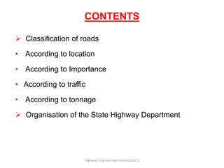 Highway engineering : Introduction 2 | PPTX