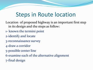 Identify Route Highway route location | PPTX