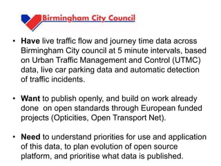 5 prototype solutions
1. Birmingham City Open Data
Under Threat
2. HS2 HGV Traffic Heat Map
3. Brake-Thru
4. A Breath of F...