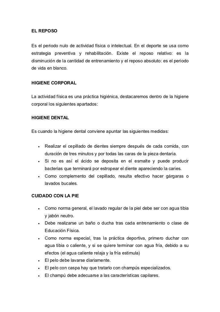 Higiene En El Deporte