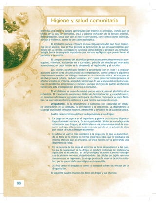 ¢VH HQFXHQWUD XVWHG ELHQµ
El estado de conciencia alerta es cuando la persona se encuentra pen-
diente de lo que está sucediendo a su derredor, y mira directamente a la persona
FRQ OD FXDO KDEOD  OR KDFH FRQ IDFLOLGDG
Cuando la persona no se encuentra atenta a lo que sucede a su alrededor,
aunque contesta cuando escucha su nombre y es congruente en sus respuestas, se
HQFXHQWUD HQ SURFHVR GH OD LQFRQVFLHQFLD
Cuando la persona sólo responde a estímulos de los nudillos encima del
HVWHUQyQ VX FRQVFLHQFLD VyOR HV VXSHUÀFLDO SHUR VL QR UHVSRQGH D QLQJXQR GH HV-
WRV HVWtPXORV VH HQFXHQWUD HQ WRWDO LQFRQVFLHQFLD eVD HV OD SHUVRQD D OD TXH KD
que trasladar de inmediato, aunque es posible que las anteriores también estén
graves, sobre todo si han sufrido algún traumatismo craneal, con alguna posible
consecuencia en huesos del cráneo o subaracnoides, que no se puede descartar
KDVWD TXH QR VH SUDFWLTXHQ ORV HVWXGLRV UDGLRJUiÀFRV QHFHVDULRV R DOJ~Q RWUR GDxR
GH RULJHQ FLUFXODWRULR
$O HQFRQWUDU D OD SHUVRQD PiV JUDYH VH OH UHDOL]D OD evaluación primaria,
HQ IRUPD UiSLGD  FHUWHUD FRQ HO ÀQ GH LGHQWLÀFDU ODV OHVLRQHV JUDYHV TXH SXHGHQ
SRQHU HQ SHOLJUR OD YLGD VREUH WRGR HQ ODV SHUVRQDV HQ HVWDGR GH LQFRQVFLHQFLD
$O UHDOL]DU OD HYDOXDFLyQ SULPDULD HQ IRUPD UiSLGD VH GHEHQ WHQHU HQ
mente dos cosas: mantener libres, sin obstrucciones de ningún tipo, las vías aéreas
 REVHUYDU HO HVWDGR GH ODV YpUWHEUDV FHUYLFDOHV
3DUD HOOR VH OH DEUH OD ERFD D OD SHUVRQD OHVLRQDGD  VH EXVFD DOJXQD
REVWUXFFLyQ GH FXDOTXLHU WLSR FRQ DXGD GH XQD OX] 'H QR FRQWDUVH FRQ pVWD VH
introduce en la boca el dedo índice en forma de gancho y se realiza un barrido por
WRGD OD FDYLGDG EXFDO  FRQ OD PDRU SURIXQGLGDG SRVLEOH
43
Aplica el saneamiento básico en la prevención
de las enfermedades frecuentes en comunidadesSubmódulo III
 
