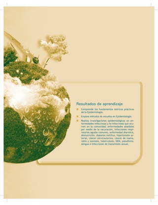 B) Colectivos o de la comunidad: Estos hábitos son aplicados no individualmente
como los anteriormente mencionados, sino de manera colectiva en una comu-
QLGDG SDUD LPSHGLU OD DSDULFLyQ GH DOJXQD HQIHUPHGDG HQWUH OD SREODFLyQ
Entre ellos, encontramos los siguientes:
, $VHR GH OD YLYLHQGD /DV YLYLHQGDV  VXV DOUHGHGRUHV GHEHQ FRQVHUYDUVH VLHP-
pre limpios, por lo que se recomienda:
a) higienizar la casa todos los días;
b) tener un recipiente para la basura, que permanezca cerrado;
c) eliminar las telas de araña y la suciedad de las paredes y ventanas;
d) conservar limpios los servicios
sanitarios, los baños y los lava-
torios;
e) mantener muy bien ventilada
la casa y permitir la entrada
de los rayos del sol por un buen
rato;
f) cambiar la ropa de cama todas
las semanas;
g) mantener a los animales do-
PpVWLFRV IXHUD GH OD FDVD
,, XLGDGR GH OD FRPXQLGDG 8Q DPELHQ-
te adecuado y limpio ayuda al mejo-
UDPLHQWR GH OD VDOXG (O FXLGDGR GH OD
comunidad es responsabilidad de to-
dos, por lo que es importante:
a) evitar arrojar basura al suelo y
depositarla en los basureros;
b) cuidar los parques y jardines u
otras áreas verdes;
c) QR FRUWDU ÁRUHV QL SODQWDV GH
ODV ]RQDV YHUGHV R MDUGLQHV
5HFXHUGD TXH GRQGH KD OLPSLH]D LQGLYLGXDO  FROHFWLYD KD VDOXG
Actividad de aprendizaje 6
$ WUDYpV GH XQD YLVLWD JXLDGD SRU WX IDFLOLWDGRU D XQ LQVWLWXWR GH VDOXG GH WX FRPXQL-
GDG R SRU PHGLR GH XQD LQYHVWLJDFLyQ ELEOLRJUiÀFD LGHQWLÀFD FLQFR HQIHUPHGDGHV
ocasionadas por ausencia de higiene individual, así como cinco provocadas por fal-
ta de higiene colectiva o comunitaria, y enlístalas a continuación, tras discutirlas
FRQ WXV FRPSDxHURV FRQ DXGD GH WX IDFLOLWDGRU
)LJXUD  Cosas tan simples como mantener el reci-
piente para la basura cerrado y a las mascotas fuera de
OD FDVD IDYRUHFHQ HO DVHR GH OD YLYLHQGD
)LJXUD  Depositar la basura en su lugar contribuye
DO FXLGDGR GH OD FRPXQLGDG
31
Aplica el saneamiento básico en la prevención
de las enfermedades frecuentes en comunidadesSubmódulo III
 