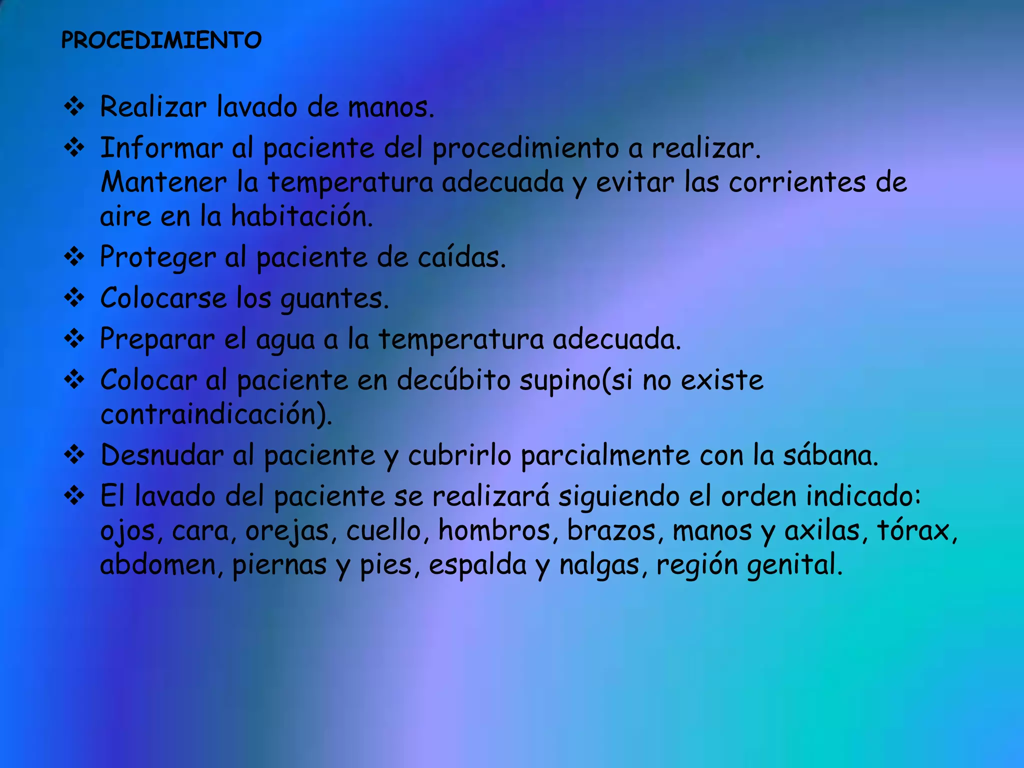 Higiene del paciente encamado | PPTX