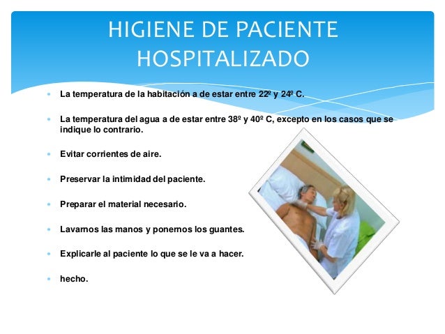 Higiene de paciente hospitalizado