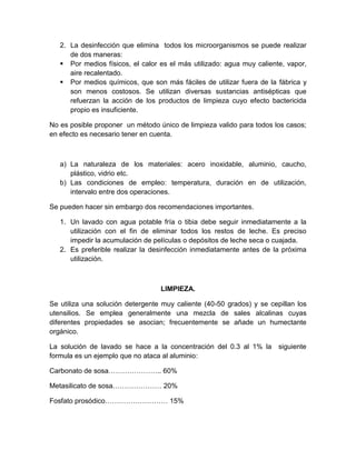 Higiene en el manejo de leche