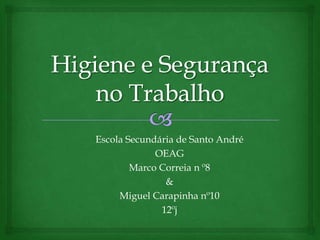 Escola Secundária de Santo André
             OEAG
        Marco Correia n º8
               &
     Miguel Carapinha nº10
              12ºj
 