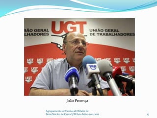 João Proença

Agrupamento de Escolas de Ribeira de
Pena/Núcleo de Cerva/7ºD/Ano letivo 2011/2012   23
 
