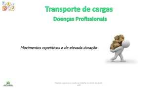Higiene, segurança e saúde no trabalho no sector da saúde -
IEFP
Movimentos repetitivos e de elevada duração
 