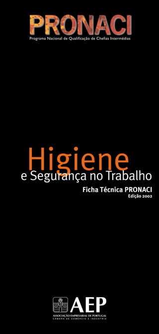 Higiene
e Segurança no Trabalho
          Ficha Técnica PRONACI
                       Edição 2002
 