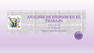 ANALISIS DE RIESGOS EN EL
TRABAJO
Neliana Duran
C.I.: 20.432.446.
Higiene y Seguridad Industrial
 
