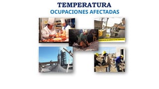 OCUPACIONES AFECTADAS
TEMPERATURA
 