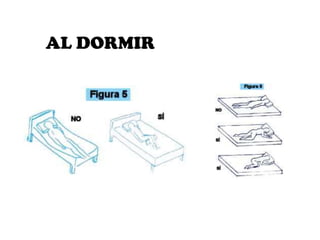 Adoptamos determinadas posturas que aumentan sus curvas fisiológicas.