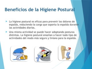 Guía Completa de Higiene Postural para Cuidar la Columna Vertebral | PPTX