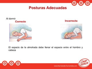 El espacio de la almohada debe llenar el espacio entre el hombro y
cabeza
 