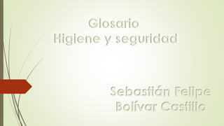 Glosario 
Higiene y seguridad 
Sebastián Felipe 
Bolívar Castillo 
 