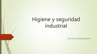 Higiene y seguridad
industrial
Lily Johana Rodríguez Ramos
 