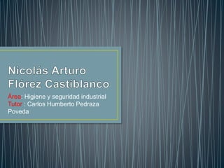 Área: Higiene y seguridad industrial
Tutor : Carlos Humberto Pedraza
Poveda
 