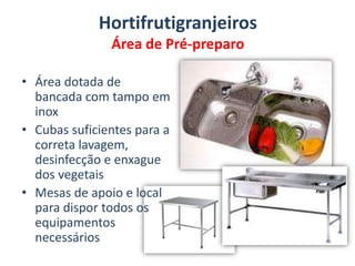 HortifrutigranjeirosÁrea de RecepçãoSeleção de ovos:Os ovos devem estar protegidos por caixas ou bandejas, apresentando a casca íntegra sem rachados e quebrados e sem resíduos que indiquem a falta de higiene