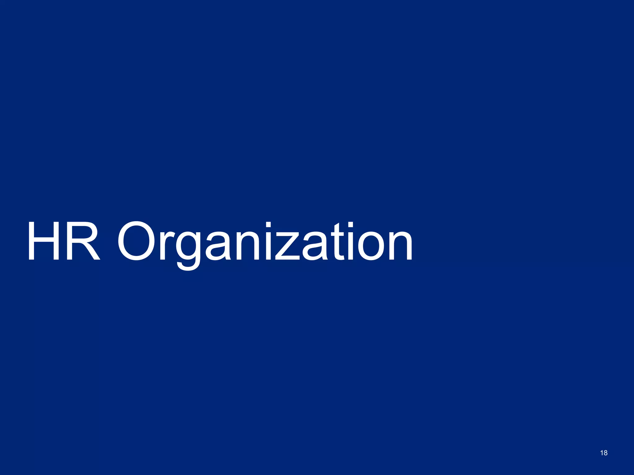Weaknesses in HR Operations 
Particularly weak on supporting the workforce, change, adaptability 
Consistently stays within budget. 
Advises top leadership on important strategic decisions. 
Makes an impact on organizational success. 
Supports our companys ability to respond quickly to 
change. 
Consistently meets its departmental goals 
Adapts quickly to our companys changing business 
strategy. 
Has a reputation for making smart, strategic decisions. 
Operates efficiently. 
Supports our workforce effectively. 
Copyright © 2014 Deloitte Development LLC. All rights reserved 
23% 
22% 
36% 
31% 
30% 
28% 
35% 
44% 
42% 
55% 
58% 
0% 10% 20% 30% 40% 50% 60% 
Adapts quickly to our employees changing needs. 
High-Impact 
Top 30% 
49% 
40% 
36% 
36% 
36% 
 
