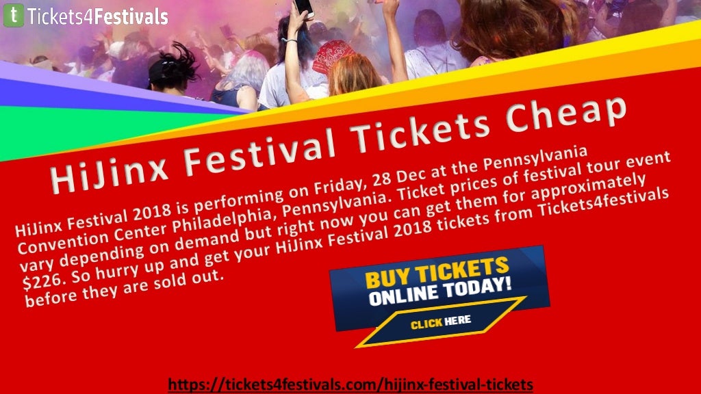 Cheap HiJinx Festival Tickets HiJinx Festival Lineup 2018