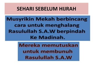 SEHARI SEBELUM HIJRAH
 