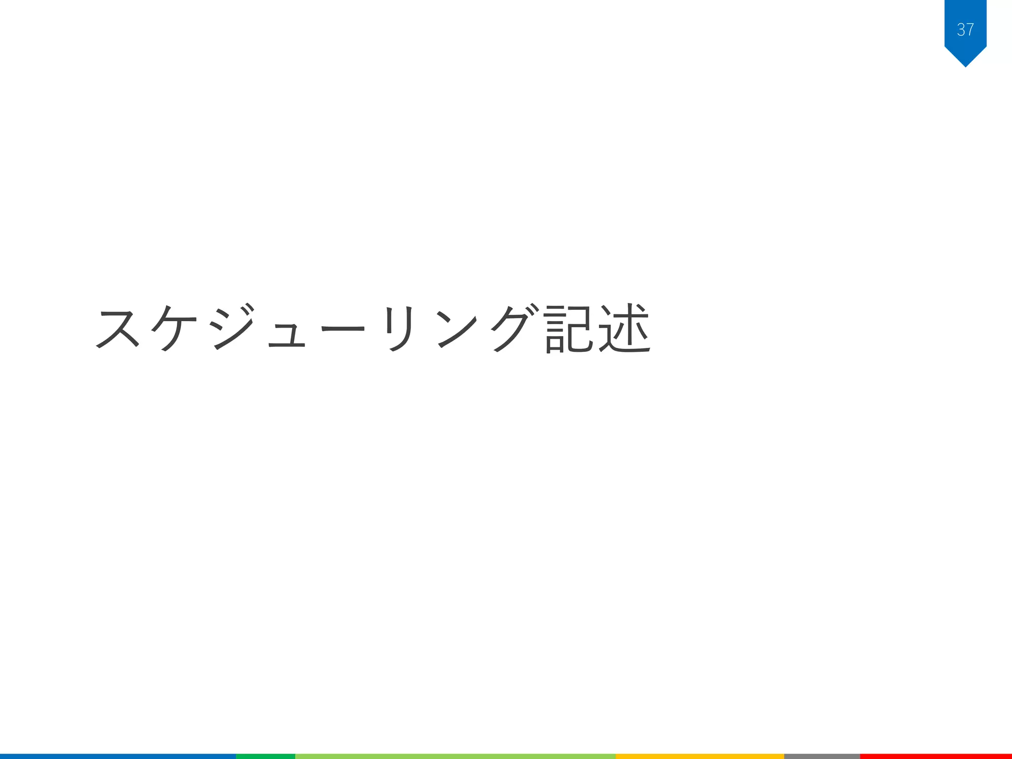 スケジューリング記述
37
 