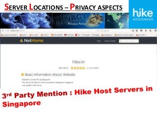 SERVER LOCATIONS – PRIVACY ASPECTS
 