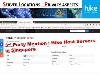 SERVER LOCATIONS – PRIVACY ASPECTS
 