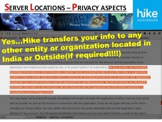 SERVER LOCATIONS – PRIVACY ASPECTS
 