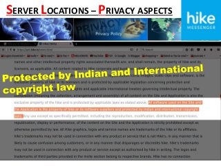 SERVER LOCATIONS – PRIVACY ASPECTS
 