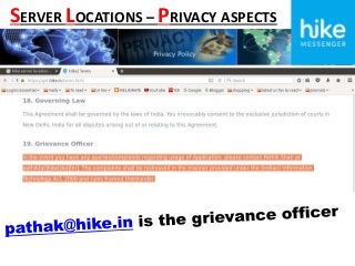 SERVER LOCATIONS – PRIVACY ASPECTS
 