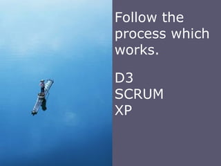 Follow the
process which
works.

D3
SCRUM
XP


        henryjacob.com
 