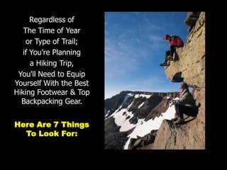 Hiking and Backpacking - How to Get Equipped Slide 2