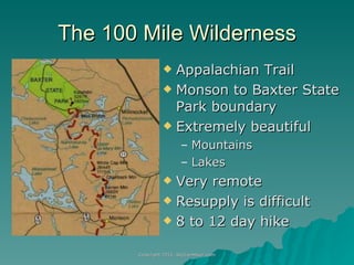 100 Mile Wilderness Map Hiking Maine's 100 Mile Wilderness