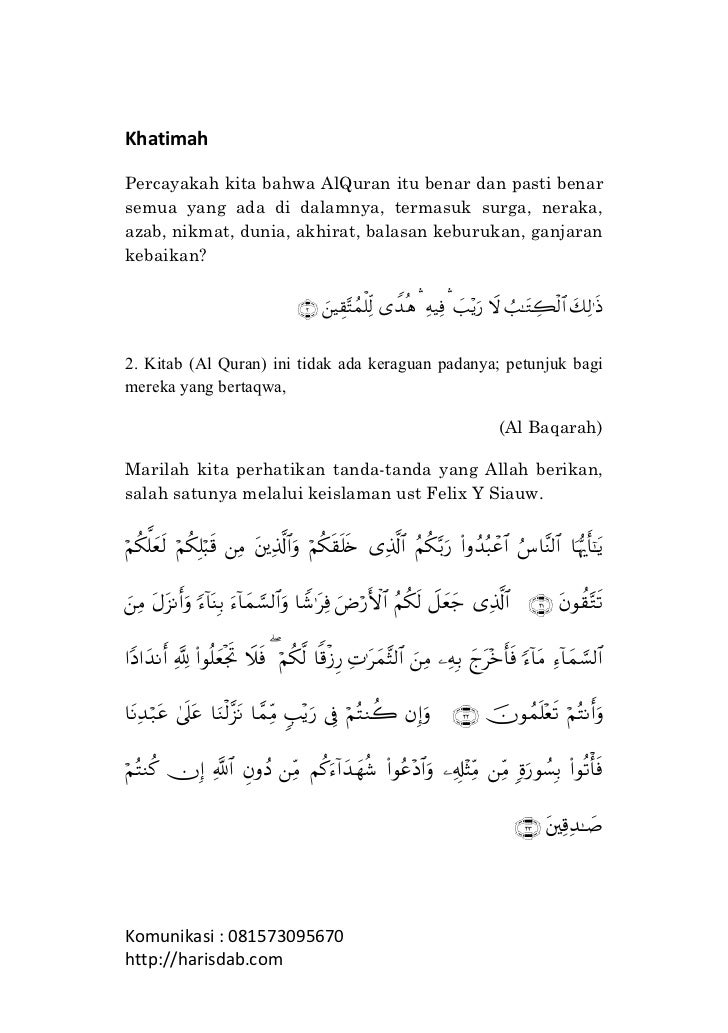 Hikmah Bersama Ust Felix Siaw